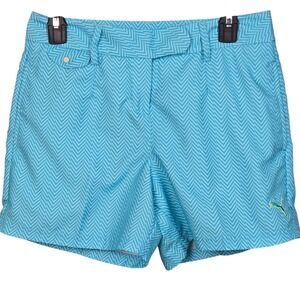 Puma Women Golf Shorts Blue Herringbone Athletic Performance Size 2